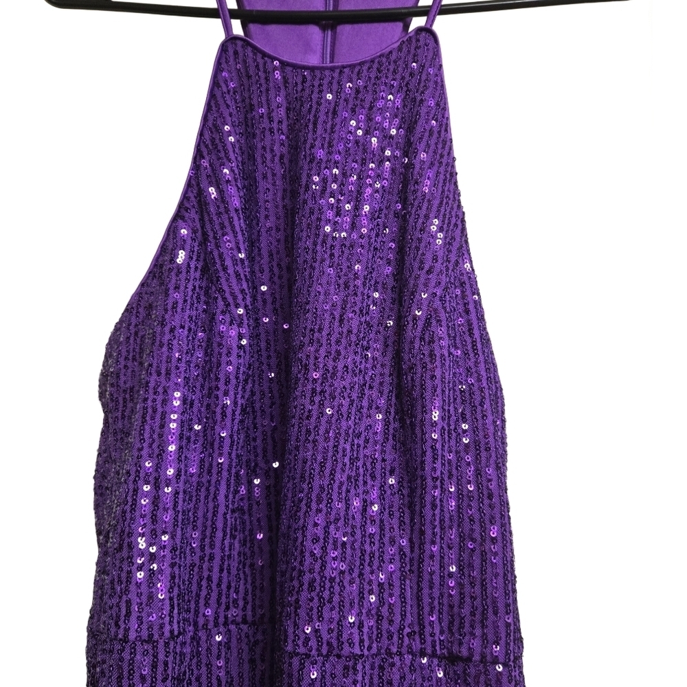 Toccin Vibrant Purple Sequin Party Dress